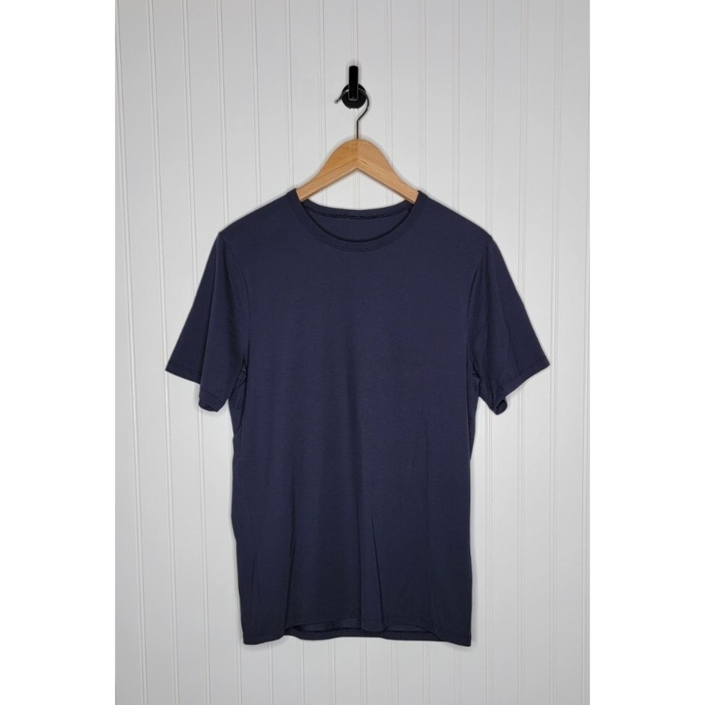 Lululemon Crew Neck Short Sleeve Shirt Mens Size Small Navy Blue Athletic Casual